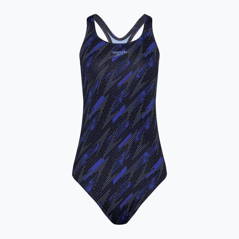 Купальник суцільний жіночий Speedo HyperBoom Allover Medalist black/true cobalt/curious blue