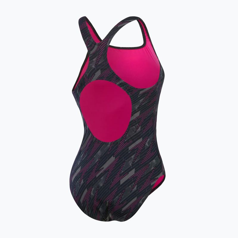 Купальник суцільний жіночий Speedo HyperBoom Allover Medalist black/electric pink/usa charcoal 3