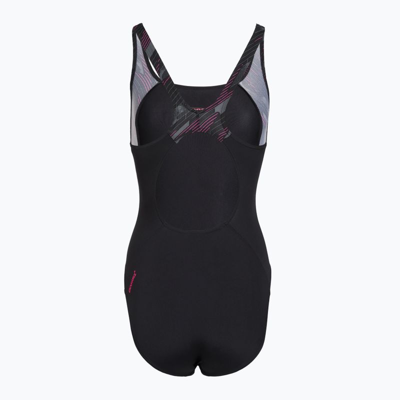 Купальник суцільний жіночий Speedo HyperBoom Splice Muscleback black/electric pink 2