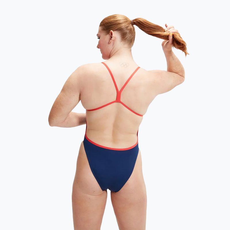 Купальник суцільний жіночий Speedo Placement Digital Vback cerulean blue/true cobalt/watermelon/white 7