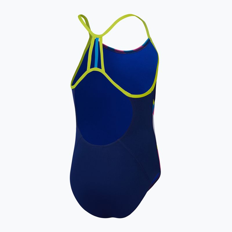 Купальник суцільний дитячий Speedo Placement Lane Line Back cerulean blue/flare pink/bitter lime/bolt 3