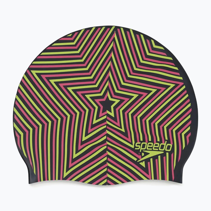Шапочка для плавання дитяча Speedo Reversible Slogan Junior starburst true cobalt/flare pink 2