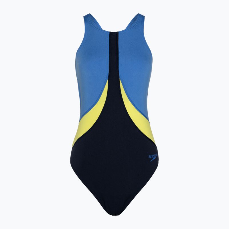 Купальник Speedo Colourblock Highneck Crossback true navy/sevres blue/lemon drizzle