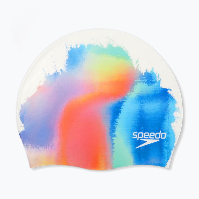 Шапочка для плавання Speedo Digital Printed white/punch blue/nectarine