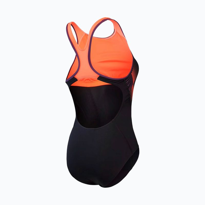 Купальник суцільний Speedo Placement Laneback black/siren red/plum dandy 2