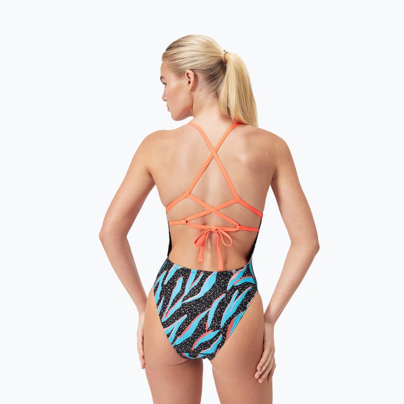 Злитий купальник Speedo Allover Digital Lattice Tie-Back чорний / синій / синьо-червоний 5