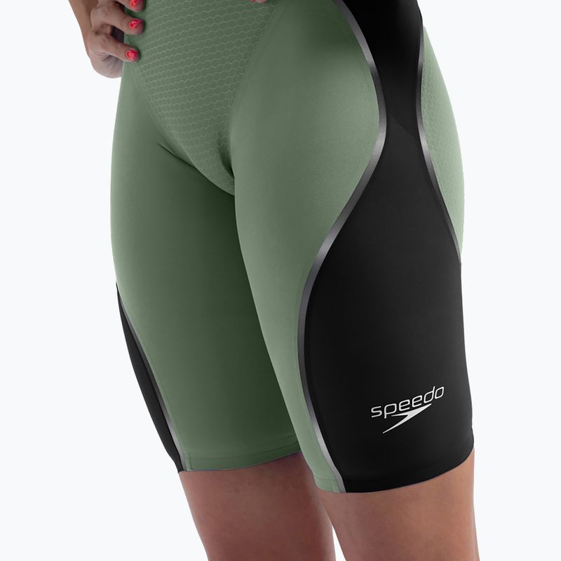 Купальник стартовий жіночий Speedo Fastskin LZR Pure Intent 2.0 Openback Kneeskin country green/black/tridescent 12