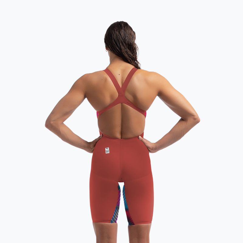 Купальник суцільний жіночий Speedo Fastskin LZR Pure Valor 2.0 Openback Kneeskin flame red/picton blue 7