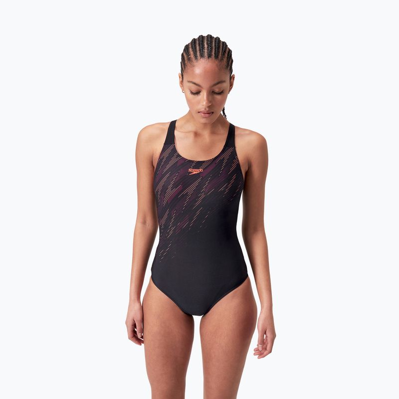 Купальник суцільний Speedo HyperBoom Placement Muscleback black/siren red/plum dandy 5