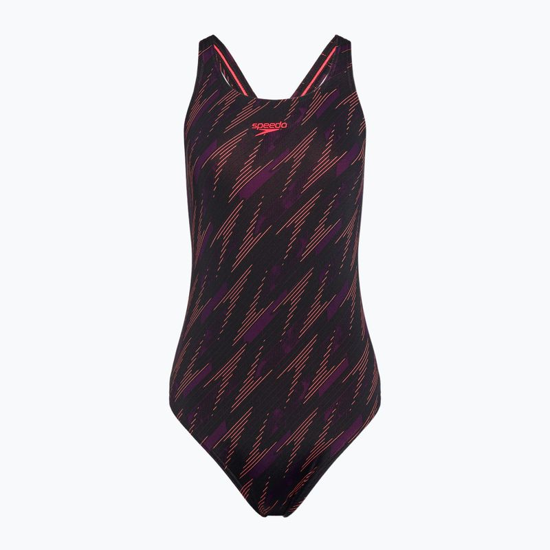 Купальник суцільний Speedo HyperBoom Allover Medalist black/plum dandy/siren red
