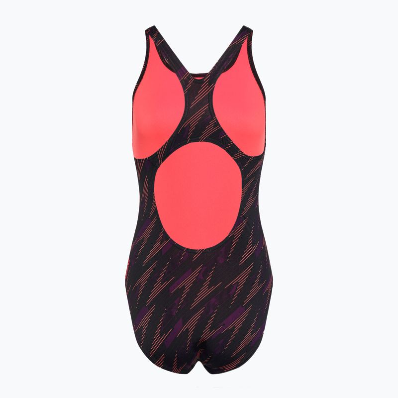 Купальник суцільний Speedo HyperBoom Allover Medalist black/plum dandy/siren red 2