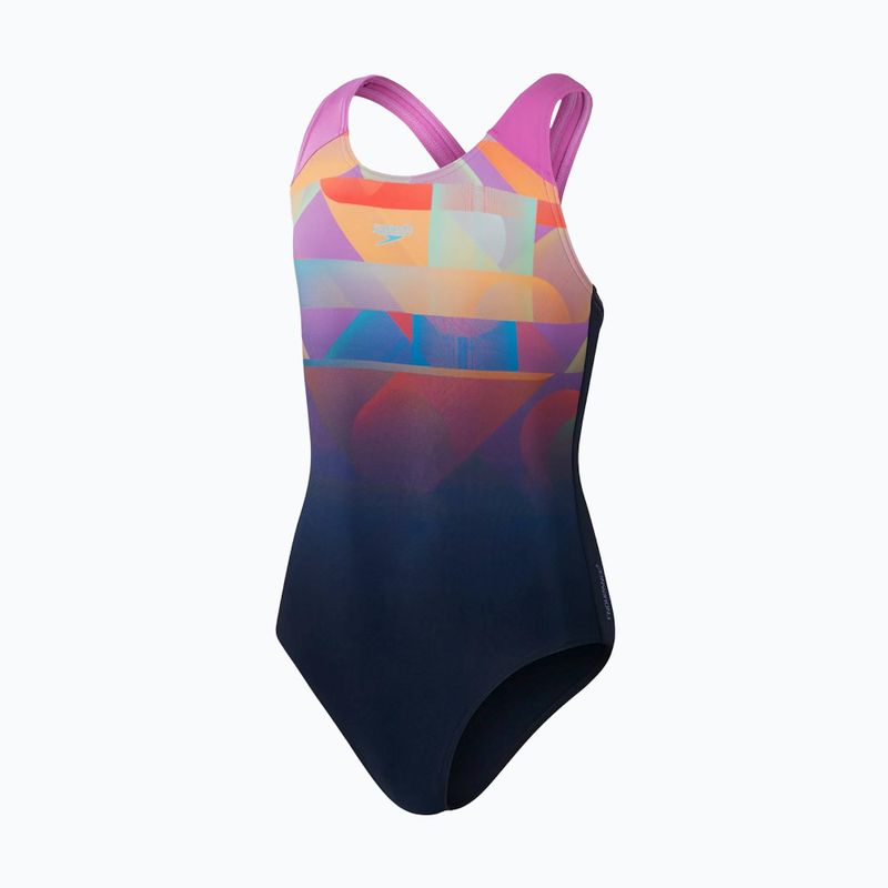 Купальник суцільний дитячий Speedo Digital Placement Splashback true navy/kiki pink/siren red/matcha