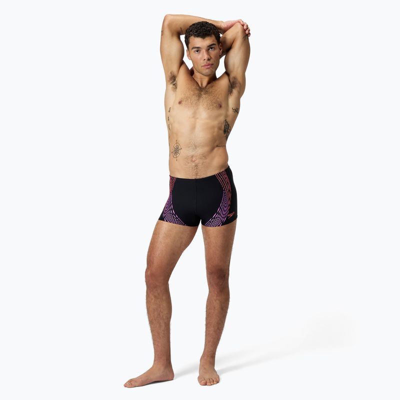Плавки чоловічі Speedo Duo Logo Print Aquashort black/coral sands/neon violet 2