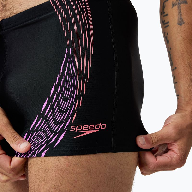 Плавки чоловічі Speedo Duo Logo Print Aquashort black/coral sands/neon violet 5