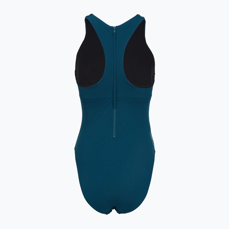 Купальник суцільний жіночий Speedo Racer Zip with Built in Swim Bra dark teal 2