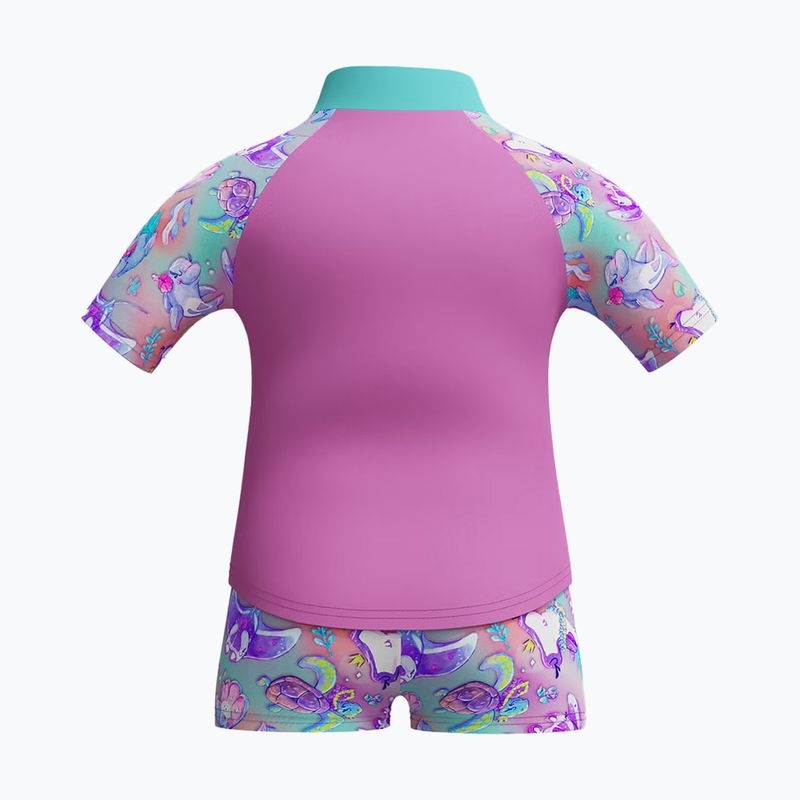 Дитячий купальник роздільний Speedo Digital Rash Top Set neon violet 2