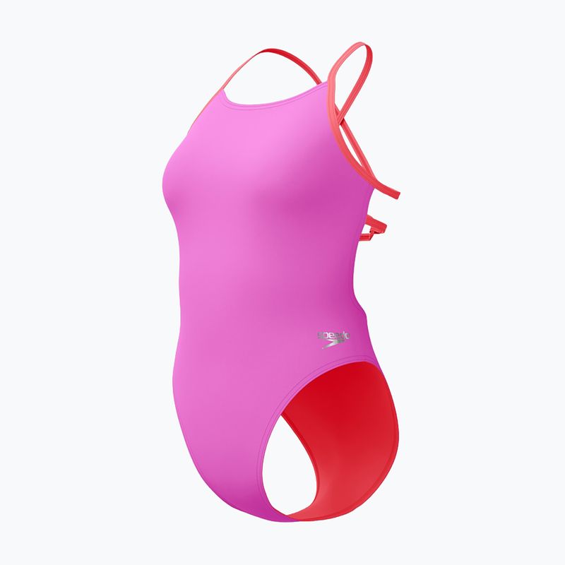 Купальник суцільний жіночий Speedo Solid Lattice Tie-Back neon violet 3