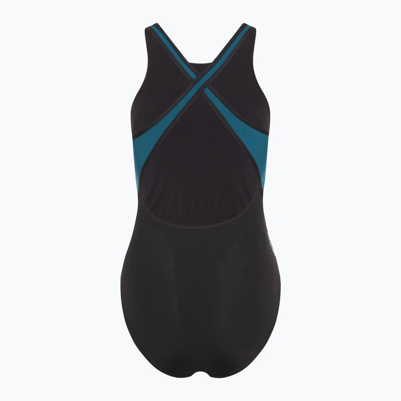 Купальник суцільний жіночий Speedo High Neck Splice Cross Back dark teal 2