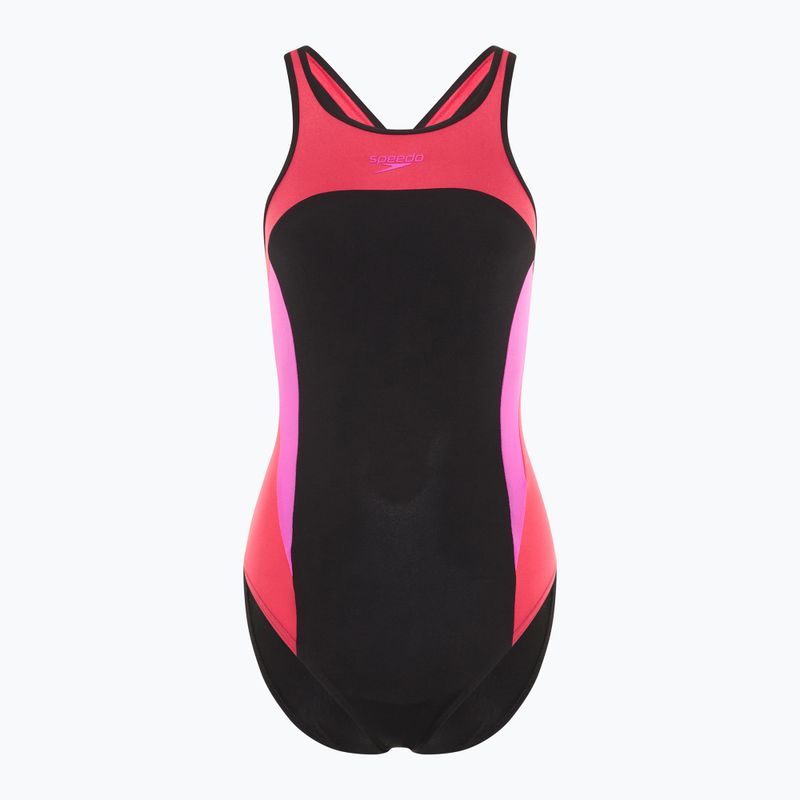 Купальник суцільний жіночий Speedo High Neck Splice Cross Back raspberry fill