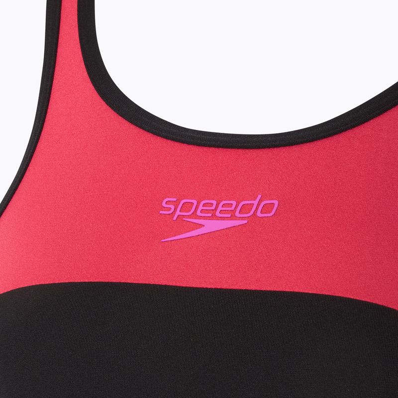 Купальник суцільний жіночий Speedo High Neck Splice Cross Back raspberry fill 3