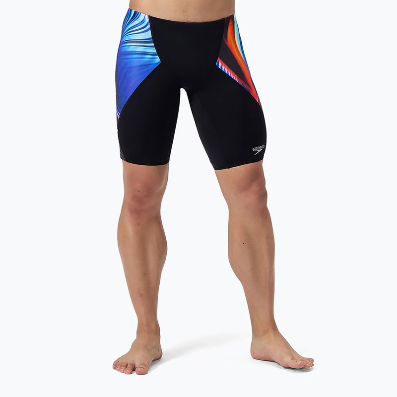 Плавки чоловічі Speedo Placement Digital V-Cut Jammer lava blur/speedo black 5