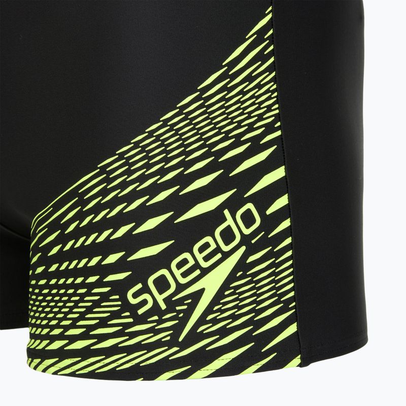 Чоловічі плавальні боксери Speedo Medley Logo Aquashort чорний/гіпержовтий 3