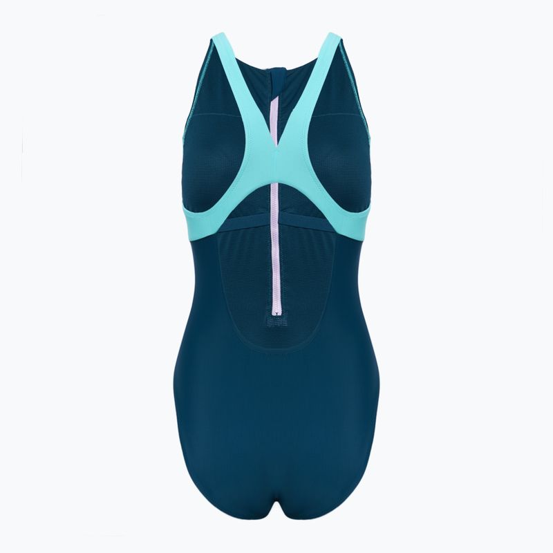 Купальник суцільний жіночий Speedo Zip Colorblock dark teal 2