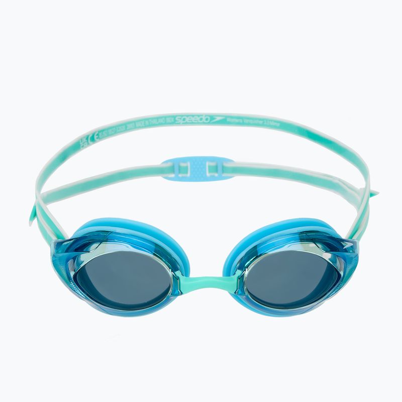 Окуляри для плавання жіночі Speedo Vanquisher 3.0 Mirrored bachelor button/celeste/gold mirror 2
