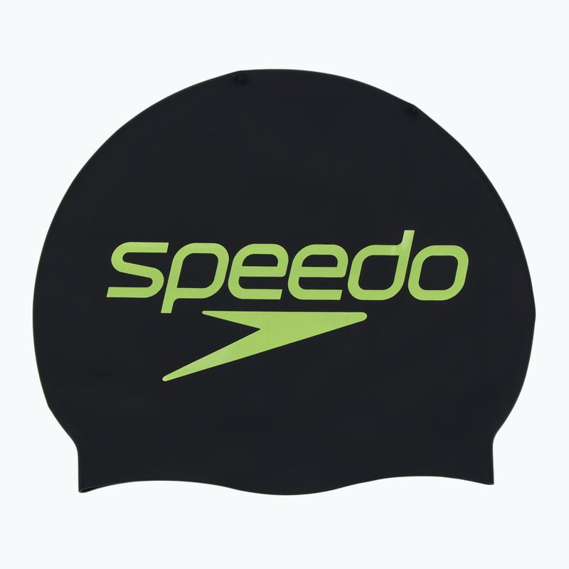 Шапочка для плавання Speedo Printed Silicone black stacked logo 2