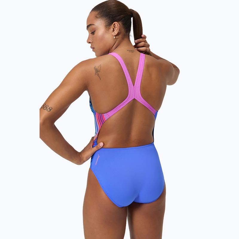 Купальник суцільний жіночий Speedo Placement Digital Powerback molten blend/cobalt pop 3