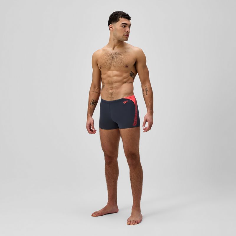 Плавки чоловічі Speedo Hyper Boom Splice grey lead/neon coral 2