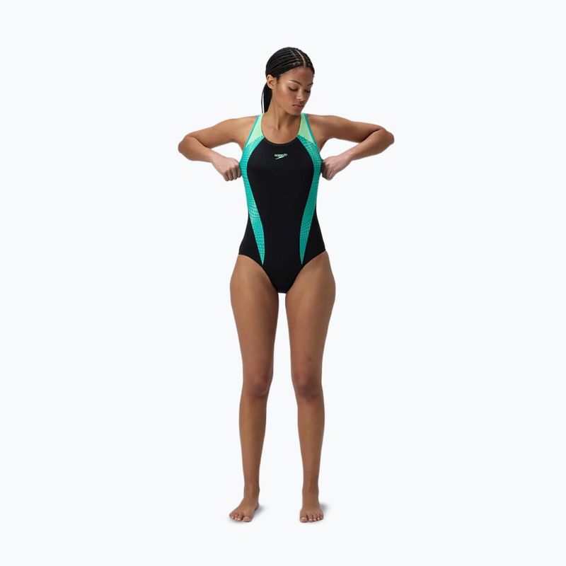 Купальник суцільний жіночий Speedo Placement Laneback turquoise gem 2