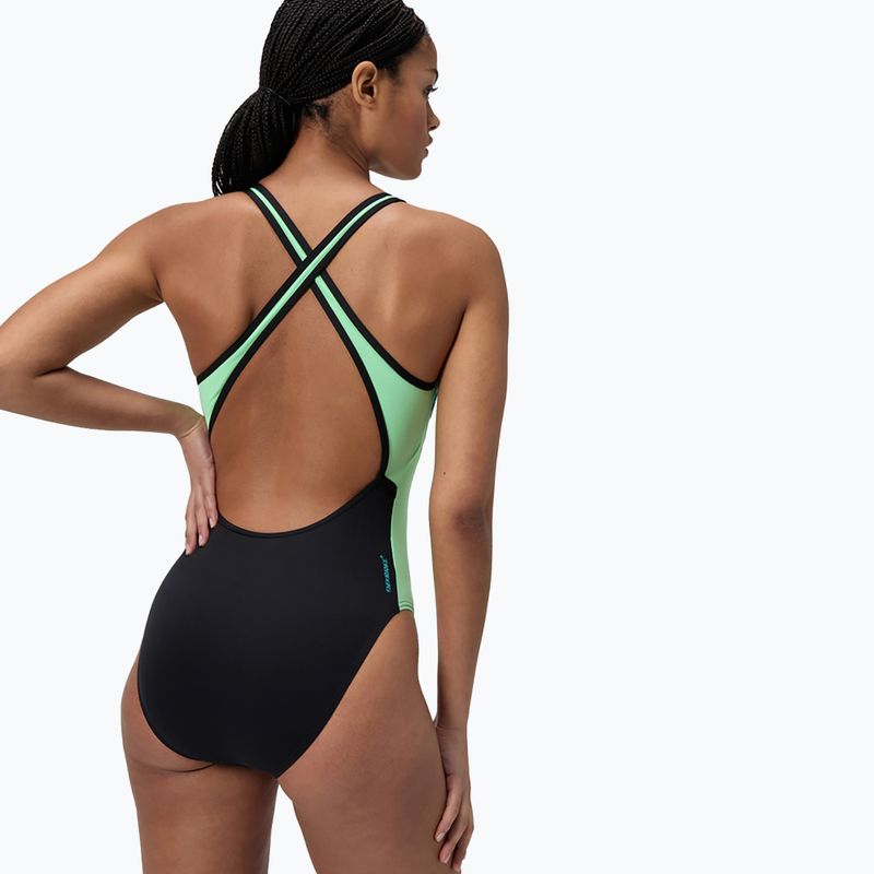Купальник суцільний жіночий Speedo High Neck Splice Cross Back turquoise gem 3