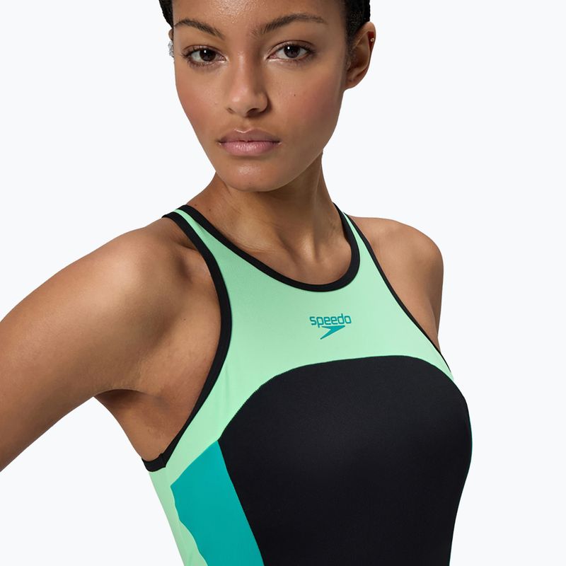 Купальник суцільний жіночий Speedo High Neck Splice Cross Back turquoise gem 5
