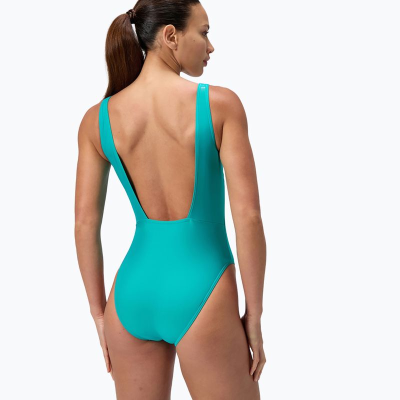 Купальник суцільний жіночий Speedo Logo Square Back turquoise gem 3