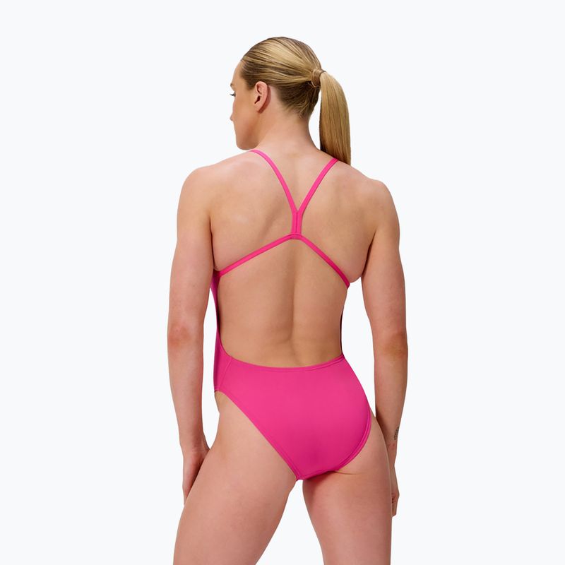 Купальник суцільний жіночий Speedo FL Solid V-Back flare pink 2