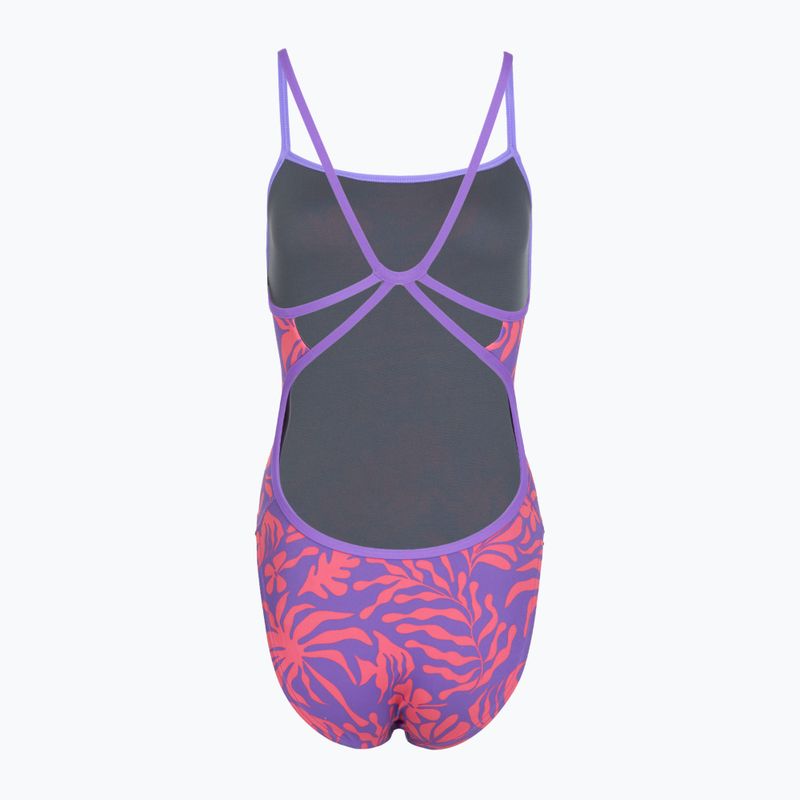 Купальник суцільний жіночий Speedo FL Printed Web Back coral cluster/indigo glow 2