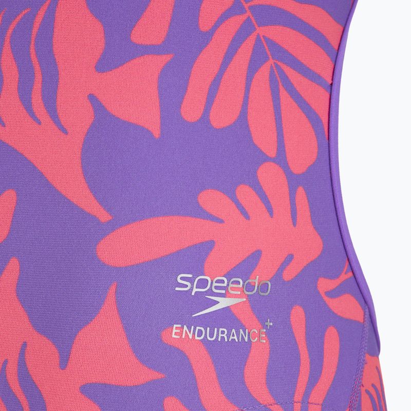 Купальник суцільний жіночий Speedo FL Printed Web Back coral cluster/indigo glow 3