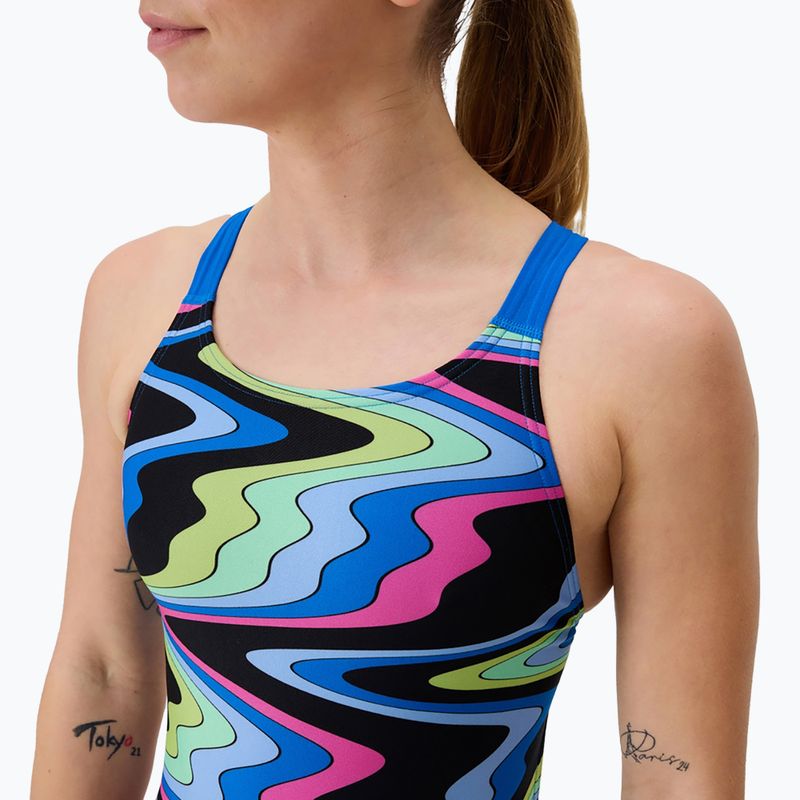 Купальник суцільний жіночий Speedo FL Printed Leaderback ripple melody/lagoon blue 4