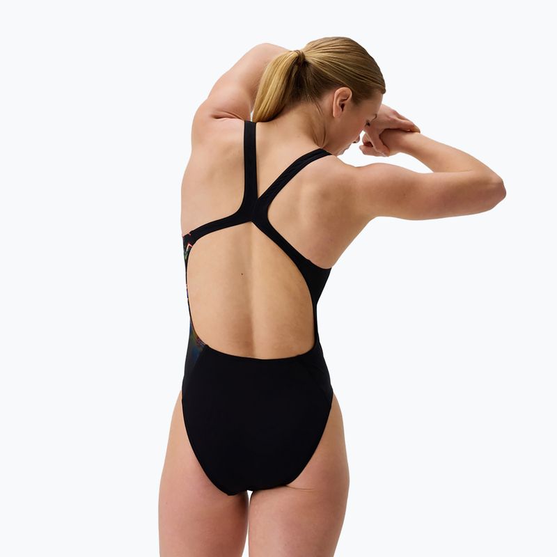Купальник суцільний Speedo Placement Printed Powerback static volta/anthracite 2