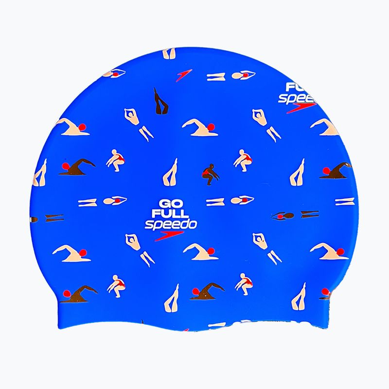 Шапочка для плавання Speedo Printed Silicone speedo blue go full speedo swimmers