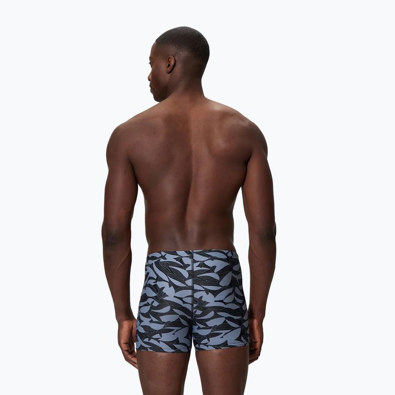 Плавки-боксерки чоловічі Speedo Print Beachstar Square Leg Anthracite/Coin Grey 2