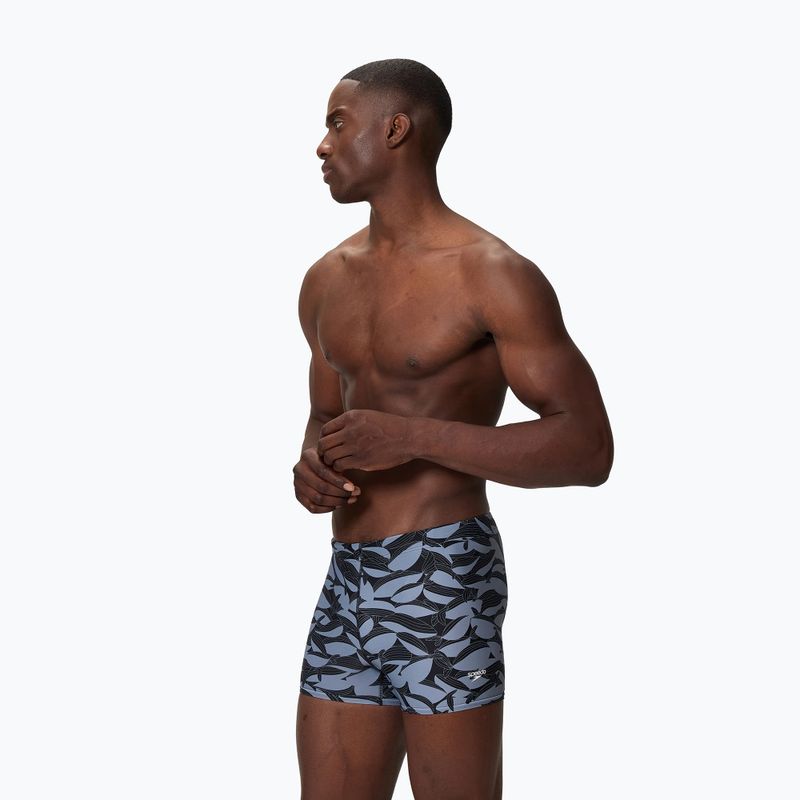 Плавки-боксерки чоловічі Speedo Print Beachstar Square Leg Anthracite/Coin Grey 3