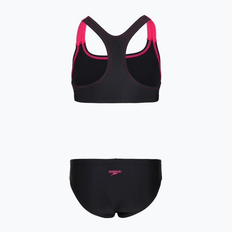 Купальник роздільний дитячий Speedo Medley Logo Racerback 2pc anthracite/pink 2