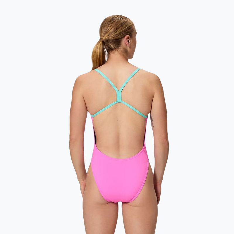 Купальник суцільний жіночий Speedo FL Solid V-Back 2.0 neon flamingo 2