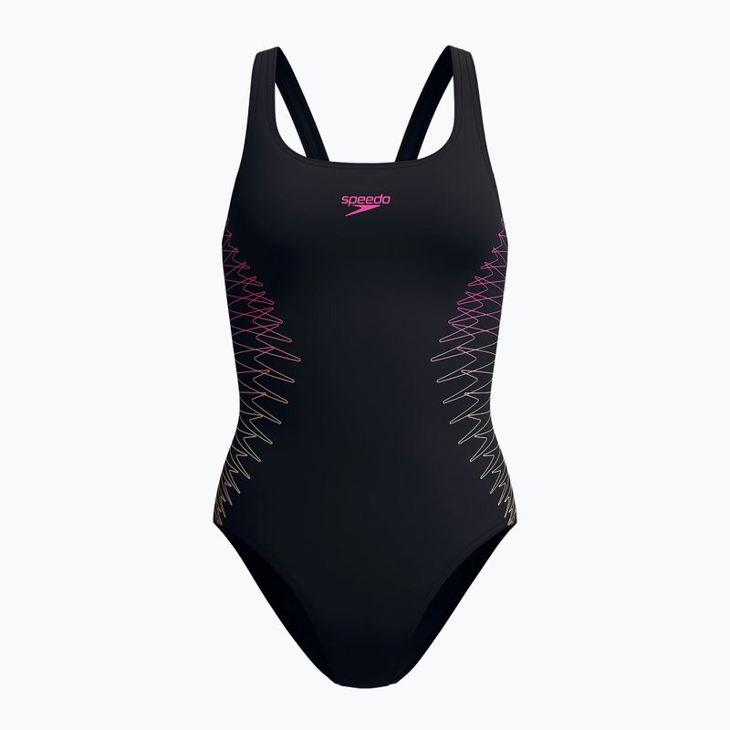 Купальник суцільний жіночий Speedo Placement Muscleback anthracite/clover 6