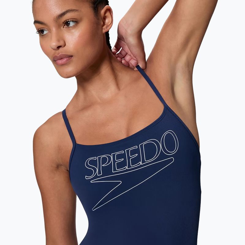 Купальник суцільний жіночий Speedo Endurance+ Logo Thin Strap peacoat 4