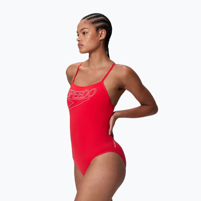 Купальник суцільний жіночий Speedo Endurance+ Logo Thin Strap high risk red 3