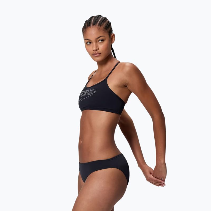 Купальник роздільний жіночий Speedo Endurance+ Logo Thin Strap anthracite 3