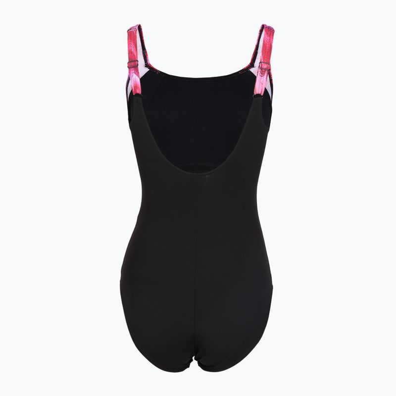 Купальник суцільний жіночий Speedo Shaping LunaLustre Printed anthracite/ruby 2
